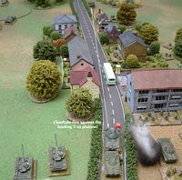 Chieftain fire against the leading T-10s